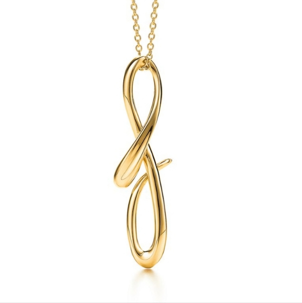 SOLD Tiffany & Co. Letter F Pendant 18k yellow Gold